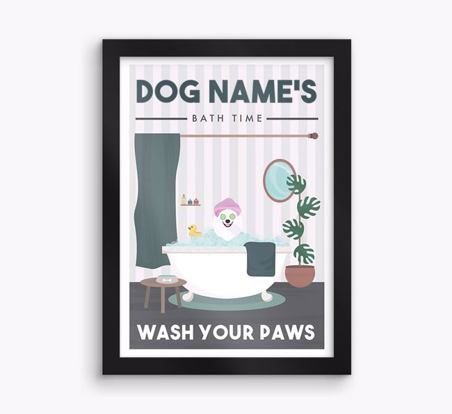 'Bath Time' Print with {breedFullName} Icon